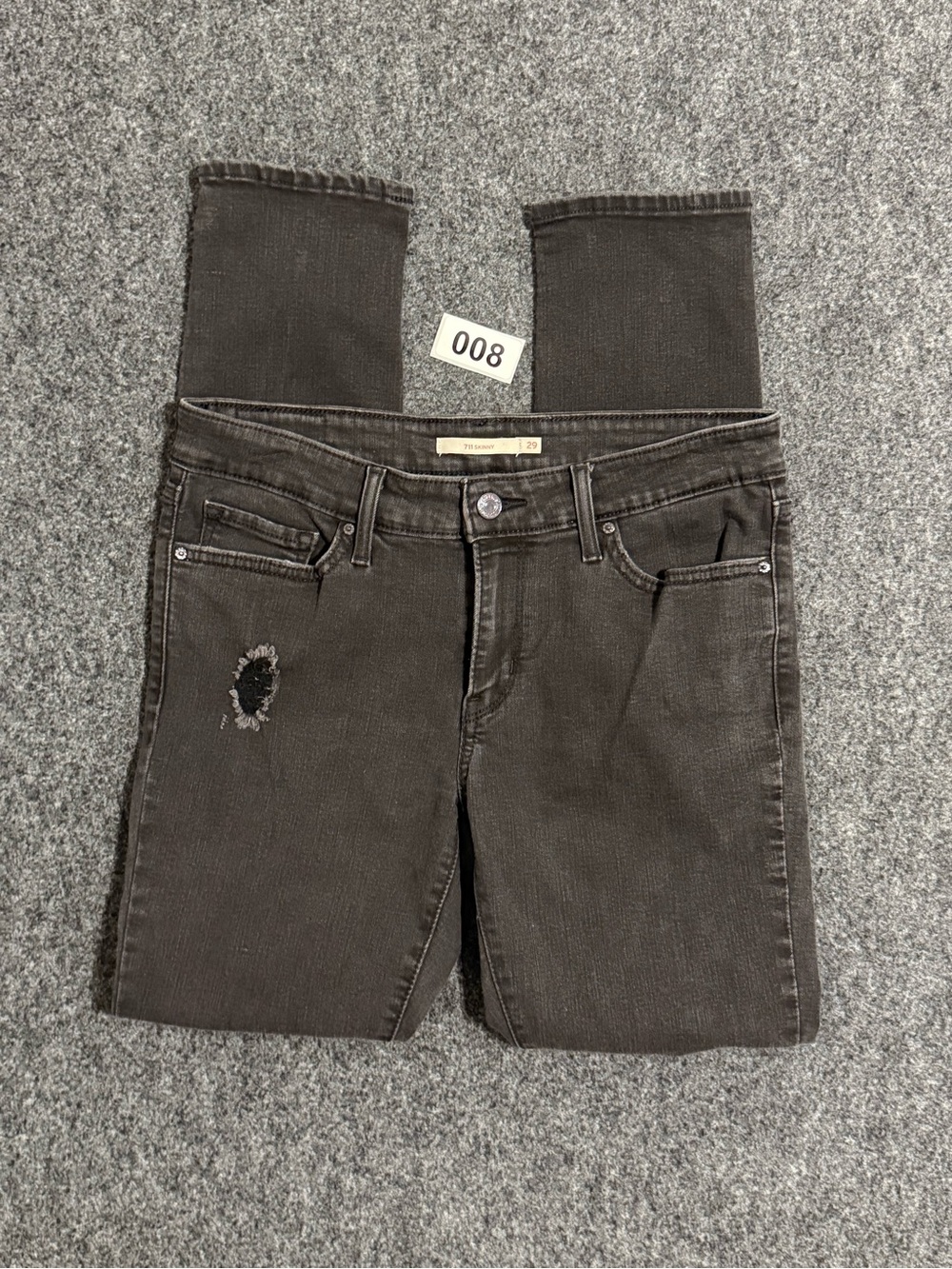 Levi's 711 Women's Distressed Skinny Jeans, Size 29- Black